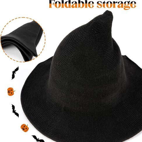 Halloween Witch Hat for Women Foldable Pointed Cap for Halloween Party Costume Accessory in Saudi Arabia