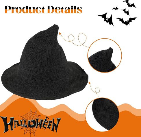 Halloween Witch Hat for Women Foldable Pointed Cap for Halloween Party Costume Accessory in Saudi Arabia