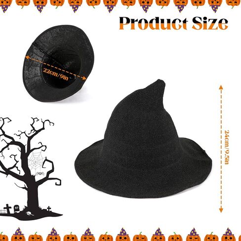 Halloween Witch Hat for Women Foldable Pointed Cap for Halloween Party Costume Accessory in Saudi Arabia