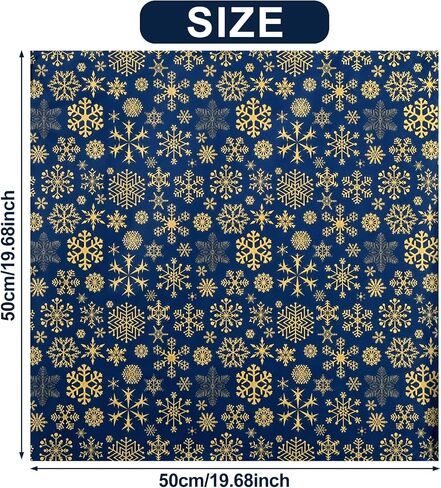 Bolsome 60 Sheets Snowflake Tissue Paper Bulk, Christmas Blue Gold Winter Gift Wrapping Tissue Paper Snowflake Wrapping Tissue Rustic Art Paper Crafts for Home DIY Gift Wrapping Decorations, 20 x 20 in Saudi Arabia