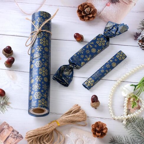 Bolsome 60 Sheets Snowflake Tissue Paper Bulk, Christmas Blue Gold Winter Gift Wrapping Tissue Paper Snowflake Wrapping Tissue Rustic Art Paper Crafts for Home DIY Gift Wrapping Decorations, 20 x 20 in Saudi Arabia