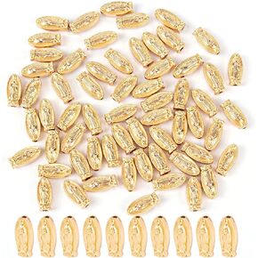 Framendino, 60 Pack Virgin Mary Our Lady of Guadalupe Beads Virgin Mary Charms Loose Spacer Beads for Jewelry Making Finding