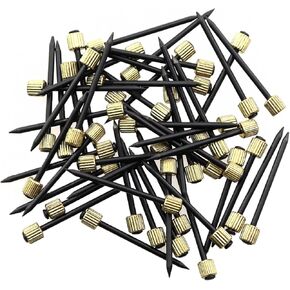 50PCS Through Centre Copper Head Nails Steel Cement Nails Picture Frames with Non Tracking Nails Decorative Hanging Hardware Nail Kit Picture Hangers Weighing 5 to 30 lbs for Walls Black