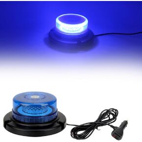 Blue Forklift Beacon Strobe Lights, 12-24V 16 Flashing Modes 48 LED Warning Safety Lights with Magnetic Base, Traffic Lights for Construction Vehicles, Trucks, Golf Carts, Snow Plow(Blue, 1Pc)
