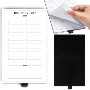 Magnetic Shopping List for Fridge, 100 Sheets Shopping List for Fridge with Pen Holder, Magnetic Grocery List, 4.5x7.5 Inches 80 GSM Thick Paper