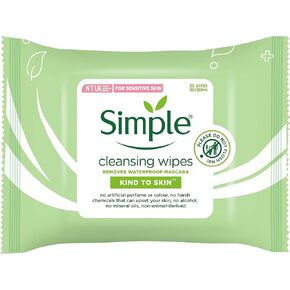 Simple Kind to Skin Facial Wipes, Cleansing 25 ct, Twin Pack