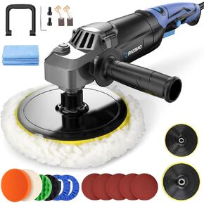 Buffer Polisher, 1200W Car Buffer Polisher with 7/6inch Backing Plate, Rotary Buffer 6 Speed Variable1600-3500RPM, Polisher for Car Detailing,Polishing