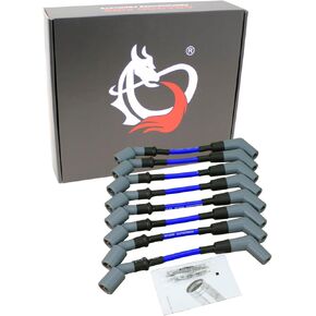 AIP Electronics Dragon FIRE Performance Street Series Blue Direct Fit 8.5mm Low Ohm Spark Plug Wire Set Compatible with 1997-2019 Chevrolet Cadillac Pontiac LS 5.3L 5.7L 6.0L 6.2L 7.0L V8 PWJ258-BL