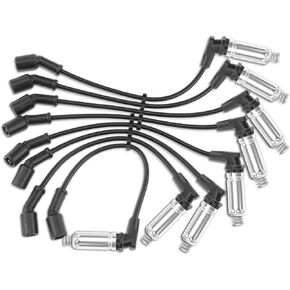 A-Premium Spark Plug Wire Compatible with Chevrolet Silverado 1500, Impala, Tahoe, Camaro, Colorado, Suburban, Express, Corvette & GMC Sierra 1500, Yukon, Canyon, Savana & Cadillac Escalade 8-PC Set