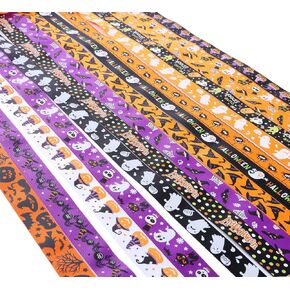 Halloween Ribbon, 30 Yards 1" Halloween Grosgrain Ribbons Pumpkin Lantern Ghost Spider Printed Gift Wrapping Ribbon Hair Bow Wreath Making for Halloween DIY Craft Party Decoration