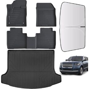 Floor Mats with Trunk Mat for 2017-2025 Chrysler Pacifica Hybrid Version 7-Seater Touring Models(Non Fit Pinnacle Model),TPE All Weather Protection Car Floor Liners & Cargo Liners