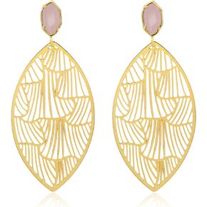 OZEL – Crystal Earrings for Women Dangle – 14K Gold Plated Lightweight Daily Fashion Earrings