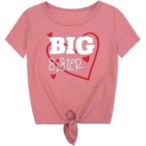 Big Sister Shirts for Girls Promoted to Big Sister Announcement T-Shirt Gifts Little Girls Sibling Matching Outfits