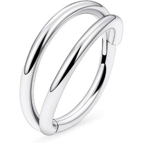 F136 Titanium 16g Double Nose Septum Ring for Single Piercing 8/10mm Lip Rings Helix Cartilage Conch Daith Earrings Jewelry for Women Men
