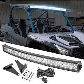 WeiSen 42" 240W Curved LED Light Bar w/Roof Light Mount Brackets and Wiring Harness Compatible with Kawasaki Teryx KRX 1000 2020-2024