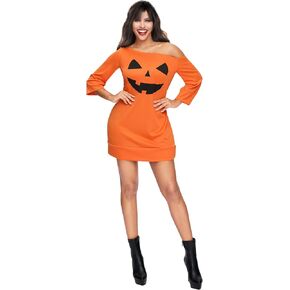 Spooktacular Creations Adult Women Pumpkin Costume, Halloween Poncho for Women