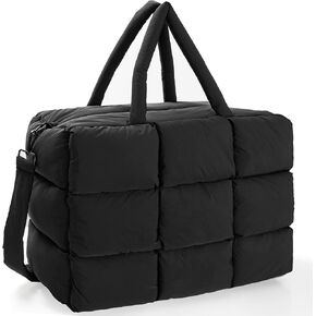 Puffer Tote Bag Shoulder Bag for Women Lightweight Luxury Soft Cloud Handbag Fashion Quilted Puffy Bag for Travel, Work, Shop