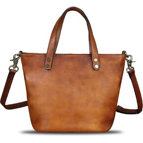Genuine Leather Satchel for Women Shoulder Handbag Retro Top Handle Bags Handmade Purse Crossbody Purse Tote Bag