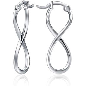 Infinity earrings 925 Sterling Silver Infinity Hoop Earrings Figure 8 Twisted Earrings for Women Jewelry