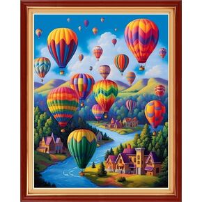 DMCART Stamped Cross Stitch Kits for Beginners Full Range of Cross Stitching Preprinted Embroidery Kits for Adults, 11CT Embroidery Pattern Needlepoint Kits-The Forest Wolf 16x20 inchs