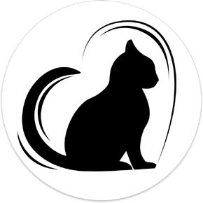 Cat Bumper Sticker 4.75x4.75 inches - Cute Black Cat Silhouette Vinyl Decal for Cars, Water Bottles, Laptops - Made in The USA - Cat Lover