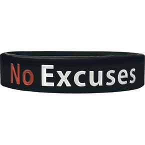 No Excuses Motivational Wristbands - Worn by Pro Athletes - Silicone Rubber Inspirational Bracelets - Gym, Sports Motivation - We Keep You Motivated LLC