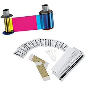 Fargo 70204 YMCK Ribbon and DuraClean DC 89200 Cleaning Kit for Fargo HDP5600xe Printer