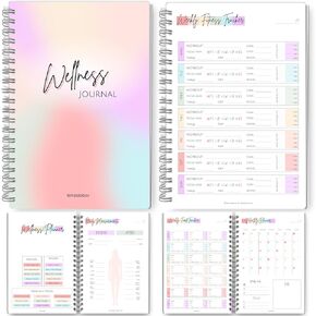 Wellness Journal - 90 Day Health, Fitness, Gratitude, Mindfullness, Wellbeing, Habit, Goals, Diet & Food Tracker - A5 Lux in Kuwait