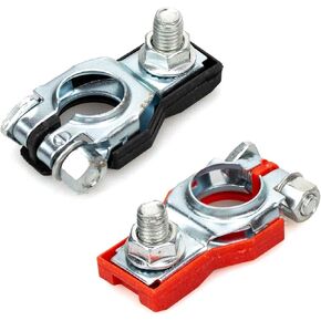 Battery Terminal Connectors, Positive and Negative Terminal Assemblies, Top Post Batteries Connectors with Plastic Bottoms, Automotive Accessories Universal(1 pair)