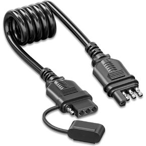 Goupchn 4 Way Flat Trailer Extension Coiled Cable 3.3ft/1m 4 Pin Male to Female Trailer Wiring Harness Adapter Stretchable Extension Cable with Dust Cover 18AWG