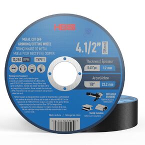 HBSS 25 Pack 4 1/2 inch Thin Cut Off Wheel for Metal and Stainless Steel, Type 1 General Purpose Metal Cutting disc for Angle Grinder (4-1/2 x .045 x 7/8 inch Cut Off Wheels)- HB995647