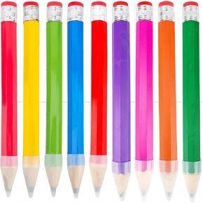 9 Pack 13 Inch Wooden Jumbo Pencils Funny Novelty Giant Wood Pencils Large Toy Wood Pencil for Kids School Students Office Home Party Favors, 9 Colors