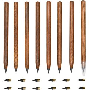 8 pcs Infinity Eternal Pencils Forever Inkless Pen Everlasting Pencil With 12 PCS Replaceable Nibs Magic Writing Pencil For School Office Professional Use
