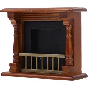 Toyvian Miniature Wooden Fireplace Dollhouse Furniture Micro Landscape Accessories for DIY Mini Home Scene Decoration Supplies