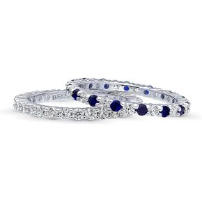 BERRICLE Sterling Silver Wedding Rings Pave Set Cubic Zirconia CZ Eternity Ring Set for Women, Rhodium Plated Size 4-10