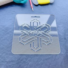 Clear Acrylic Sashiko Stencil, Traditional Flower Pattern, 12 x 12 cm, for Hand Quilting and Embroidery (Set of 4) in Kuwait