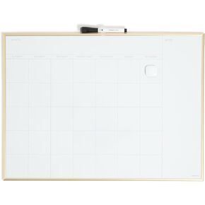 U Brands Magnetic Dry Erase Calendar Board, 20"x16", Silver Aluminum Frame, Includes Magnet and Marker