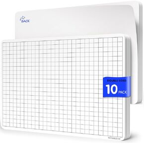 SCRIBBLEDO Grid Dry Erase Sheets 9"x12" Math Practice Small White Board Sheets Math Manipulatives Quad Graph Whiteboard Sheets Math Supplies Homeschool Teacher Students Classroom Pack of 10