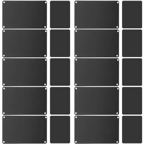 Black Metal 20pcs Aluminum Black Street Signs Wall Mounted Name Plate Blank Metal Plaque Frame Engraving Name Plate for Home Office Business Door Supplies Blank Sign