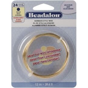 German Style Wire-Gold Round - 24 Gauge, 37.4'