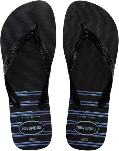 Havaianas Men Top Basic Flip Flops, Men's Summer Sandals, Black/Black/Blue, 9/10W, 7/8M in Saudi Arabia