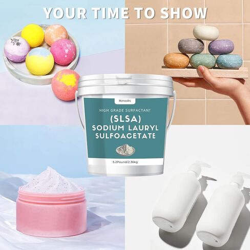 3.2 Pound SLSA Powder for Making Bath Bombs, Premium SLSA Sodium Lauryl Sulfoacetate Powder, Amazing Bubbles, Gentle on Skin, Suitable for Making Bath Bombs, Bath Truffles and More in Kuwait