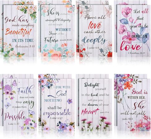 Flower Daily Prayer Faith Journals for Women, Rustic Floral Patterned Bible Verse Notebooks Inspirational Scripture Quotes Pocket Notepads, School Office, 4.9 x 3.1 Inch (Cute Style, 16 Pieces) in Saudi Arabia
