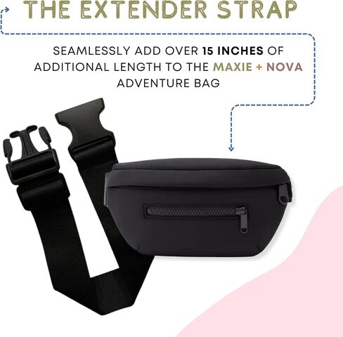 موسع الحزام مقاس 15.5 بوصة - متوافق فقط مع مجموعة Maxie & Nova Theme Park Essentials Fanny Pack (موسع الحزام باللون الأسود) in Saudi Arabia