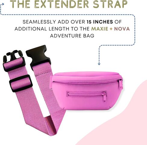 موسع الحزام مقاس 15.5 بوصة - متوافق فقط مع مجموعة Maxie & Nova Theme Park Essentials Fanny Pack (موسع الحزام باللون الأسود) in Kuwait