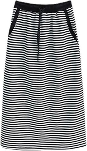 Avanova المرأة مخطط الرباط البلوز ميدي تنورة جيب عارضة تنورة طويلة in Kuwait