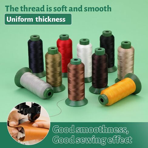 Upholstery Sewing Thread, 2000 Yards Size 210D/3 Strong Nylon Thread for Sewing, Heavy Duty Thread for Weaving Hair, Wig, Beading, Denim, Leather DIY Repairing Crafts in Saudi Arabia