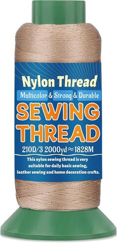 Upholstery Sewing Thread, 2000 Yards Size 210D/3 Strong Nylon Thread for Sewing, Heavy Duty Thread for Weaving Hair, Wig, Beading, Denim, Leather DIY Repairing Crafts in Saudi Arabia