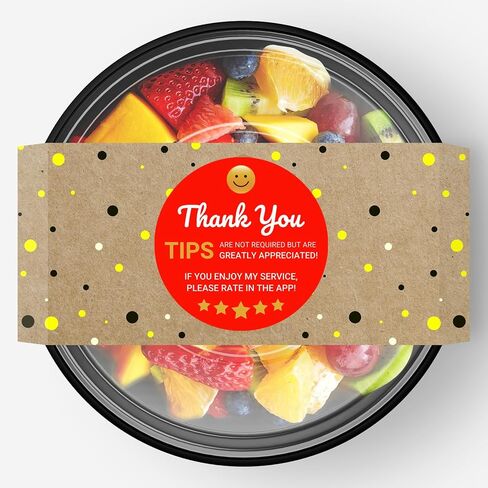 Thank You Tips Rating Stickers Food Delivery Driver Grocery Shopper Delivery Guy Accessories Package Bag Seal Stickers, 2 inch, Roll of 300 Total Labels, Red in Saudi Arabia