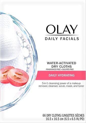 اولاي اقمشة تنظيف الوجه 4 في 1 من ديلي ديبلي كلين تعمل بالماء 33 قطعة (عبوة من 5 قطع) in Kuwait